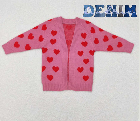 pink heart cardigan